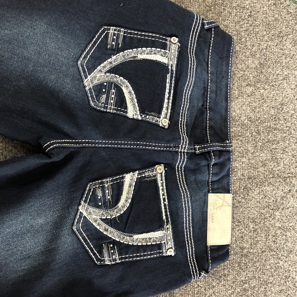 RK07452 Ariya SKINNY WOMENS JEANS sz3/4 DARK BLUE; SOLID JEANS - Picture 8 of 8